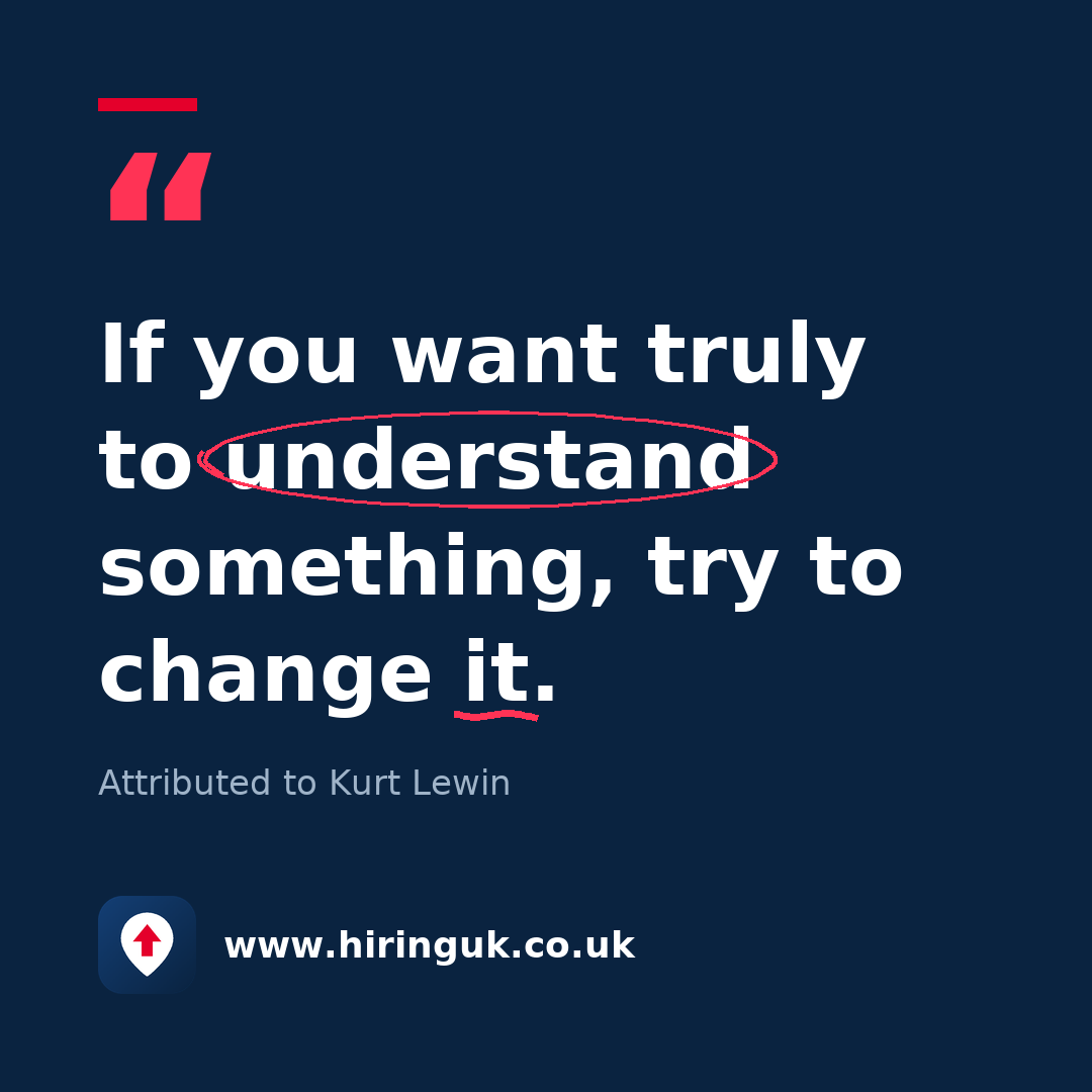 Quote card: If you want truly to understand something, try to change it.