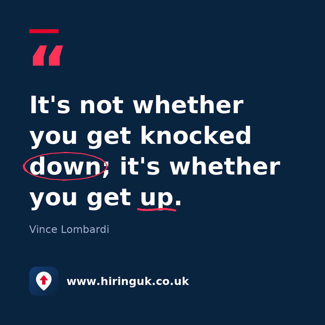 Quote card: It's not whether you get knocked down; it's whether you get up.