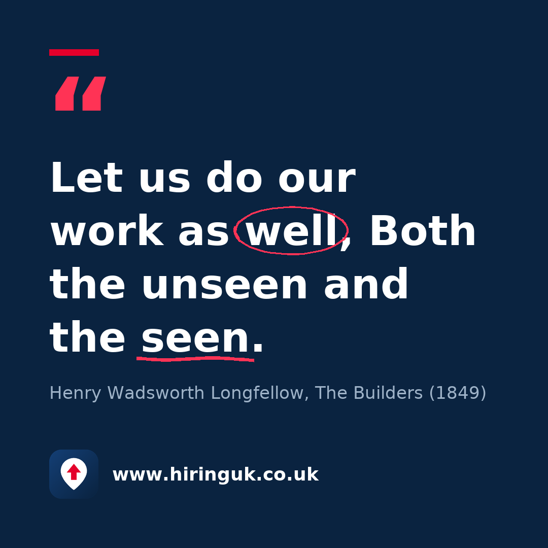 Quote card: Let us do our work as well, Both the unseen and the seen.