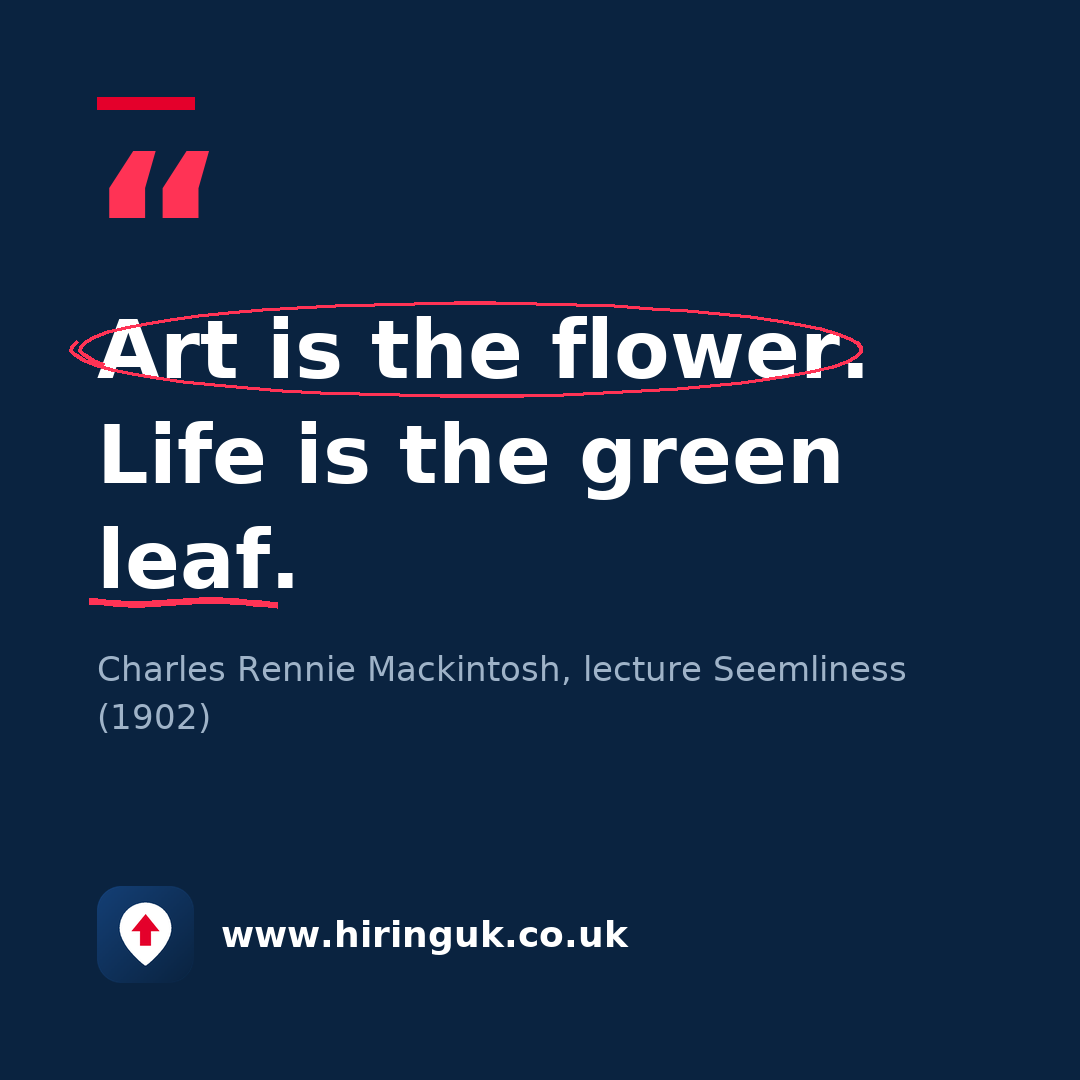 Quote card: Art is the flower. Life is the green leaf.