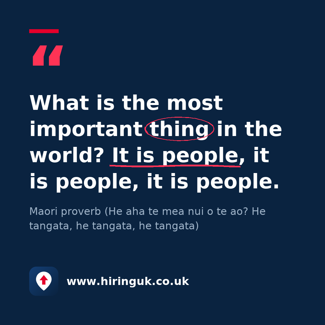 Quote card: What is the most important thing in the world? It is people, it is people, it is people.