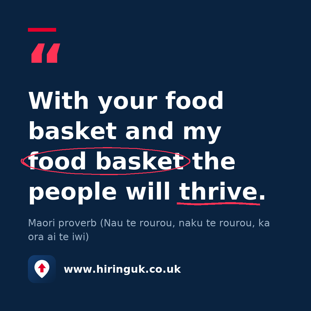 Quote card: With your food basket and my food basket the people will thrive.