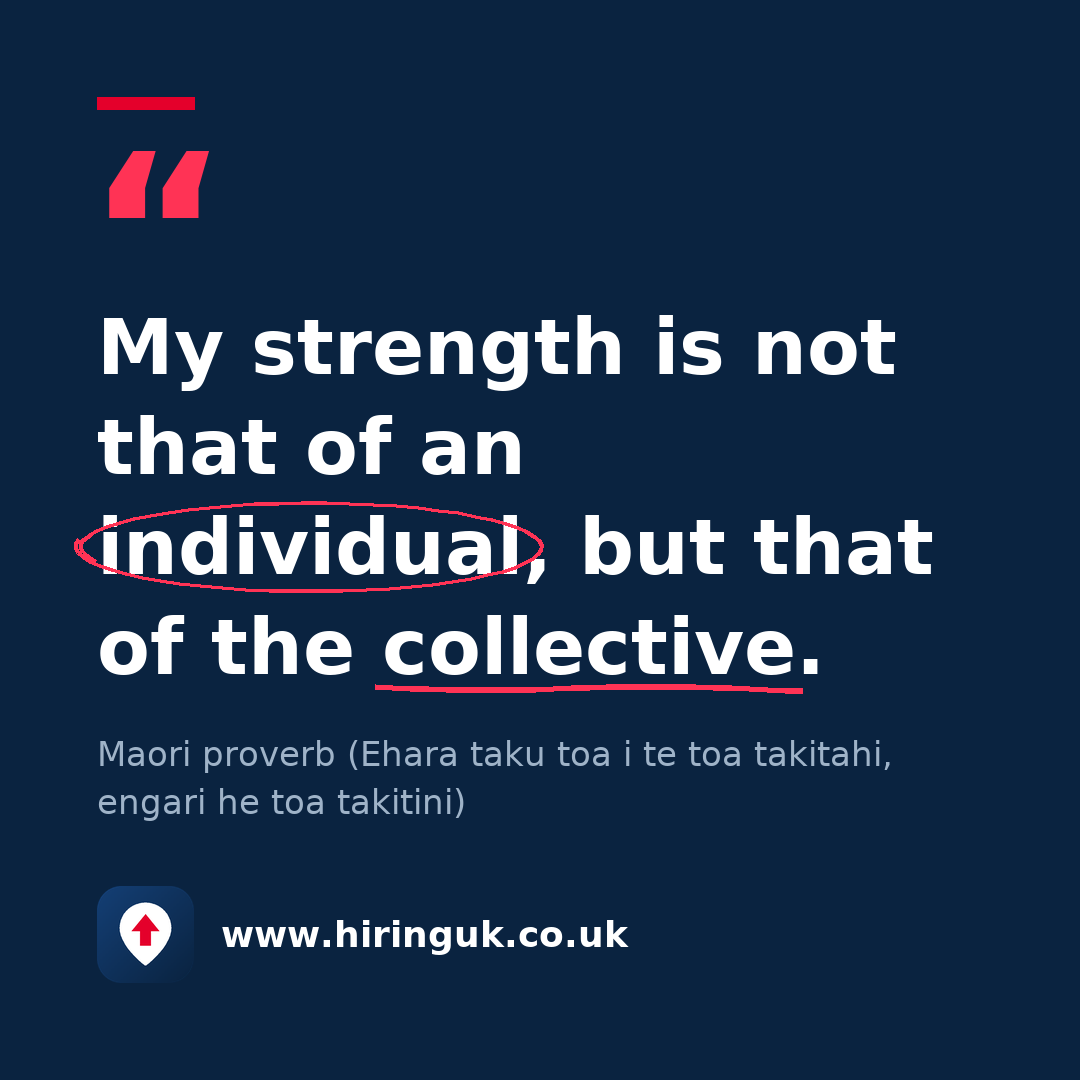 Quote card: My strength is not that of an individual, but that of the collective.
