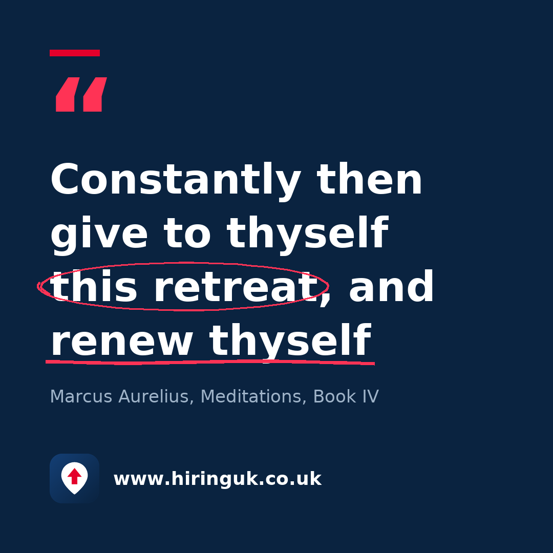 Quote card: Constantly then give to thyself this retreat, and renew thyself