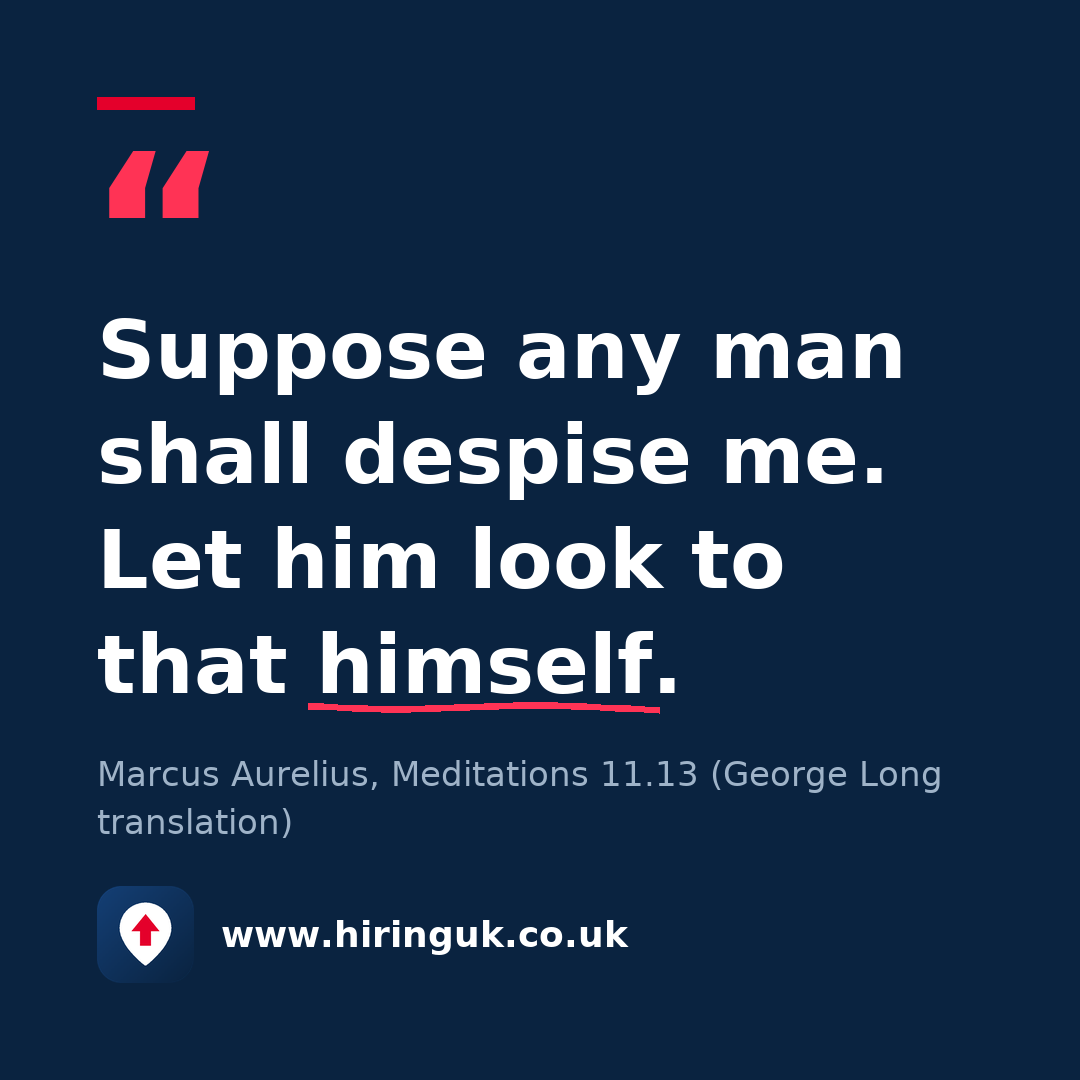Quote card: Suppose any man shall despise me. Let him look to that himself.