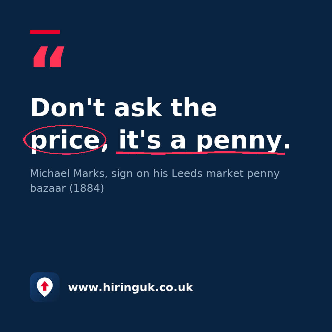Quote card: Don't ask the price, it's a penny.