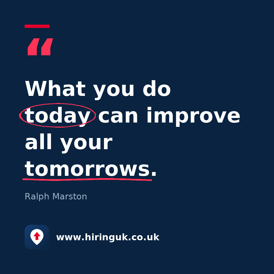 Quote card: What you do today can improve all your tomorrows.