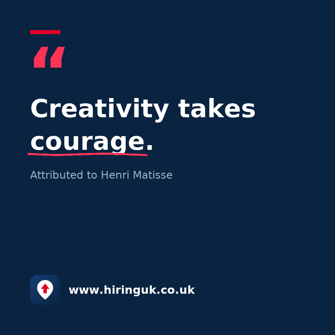 Quote card: Creativity takes courage.