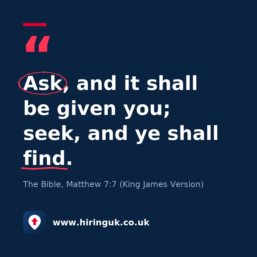 Quote card: Ask, and it shall be given you; seek, and ye shall find.