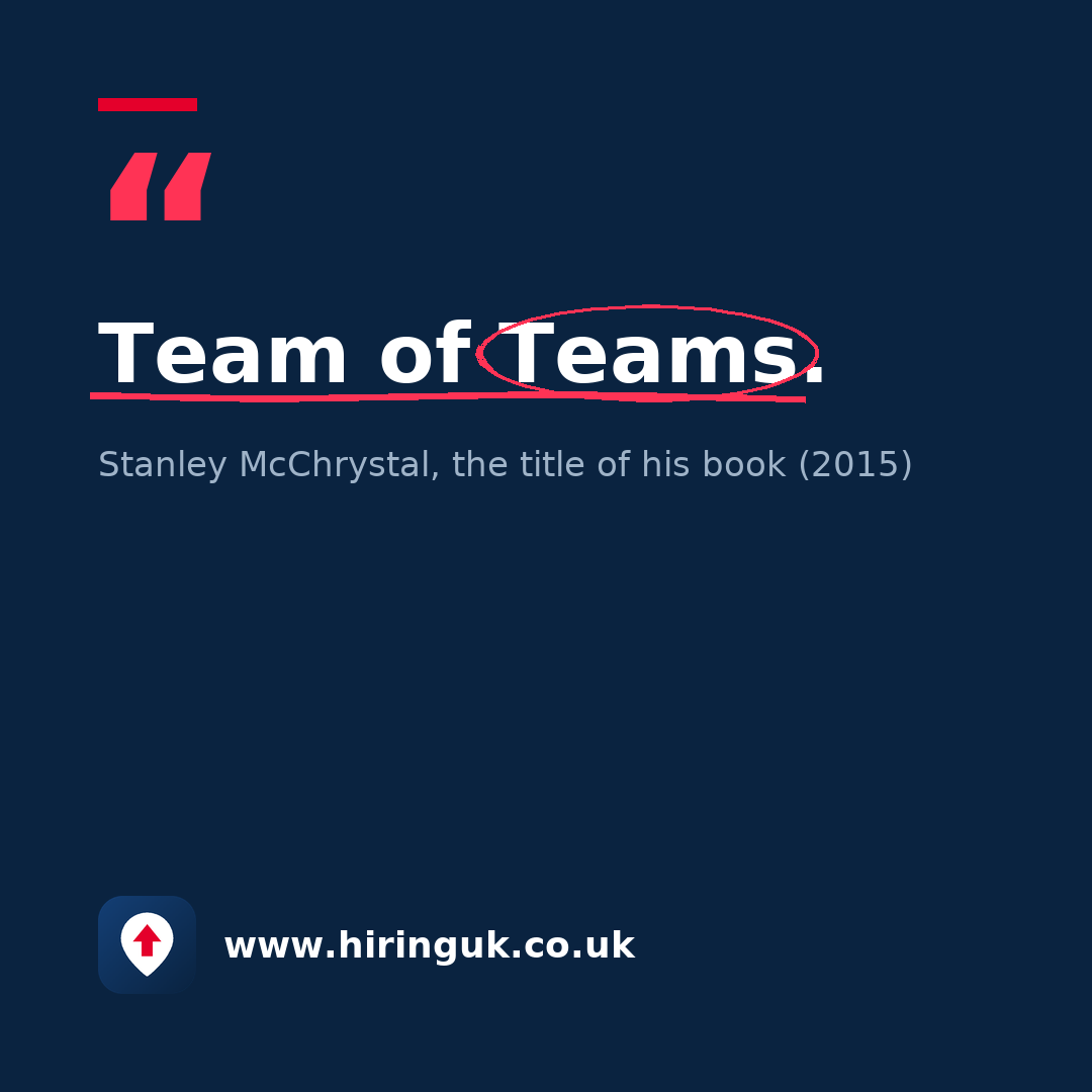 Quote card: Team of Teams.
