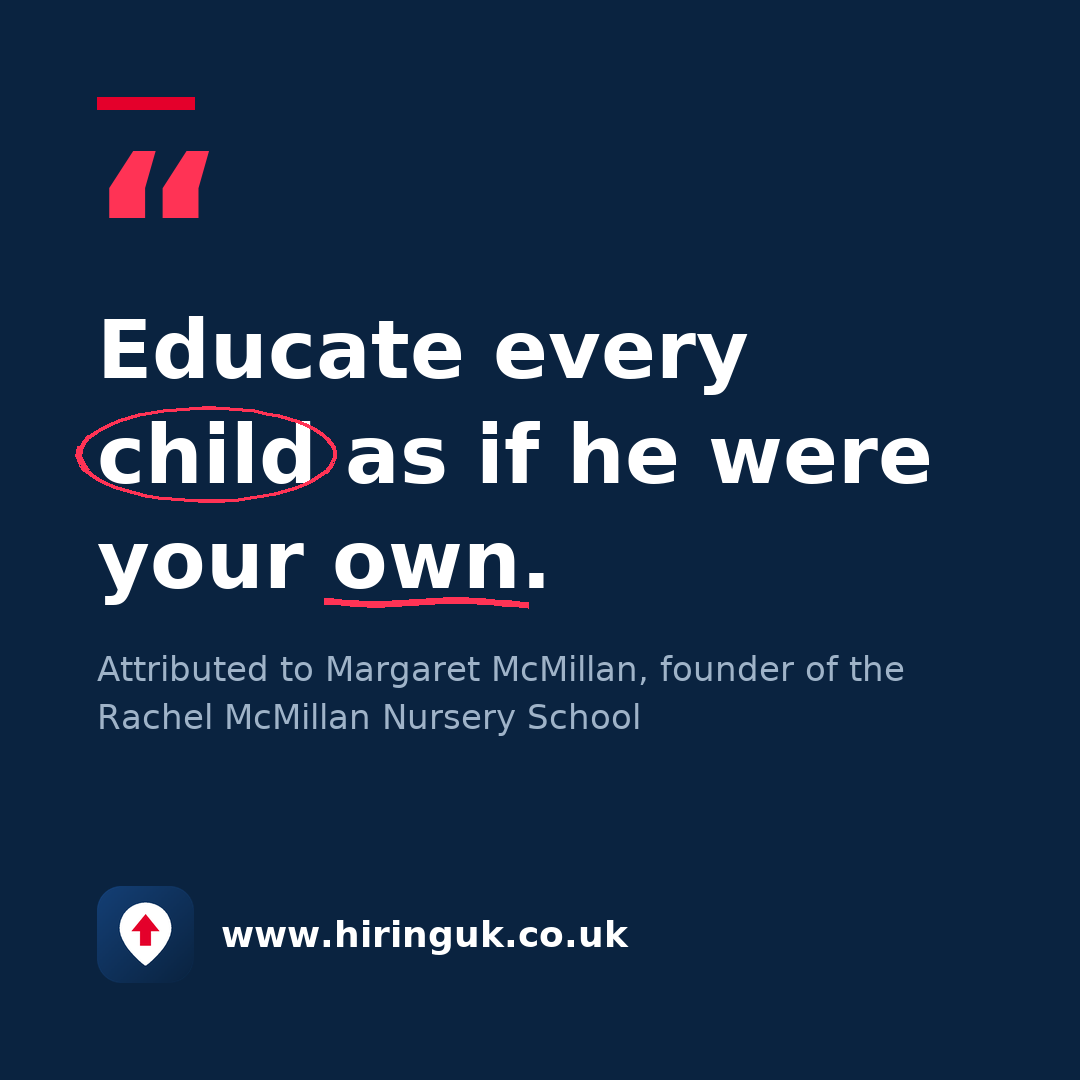 Quote card: Educate every child as if he were your own.