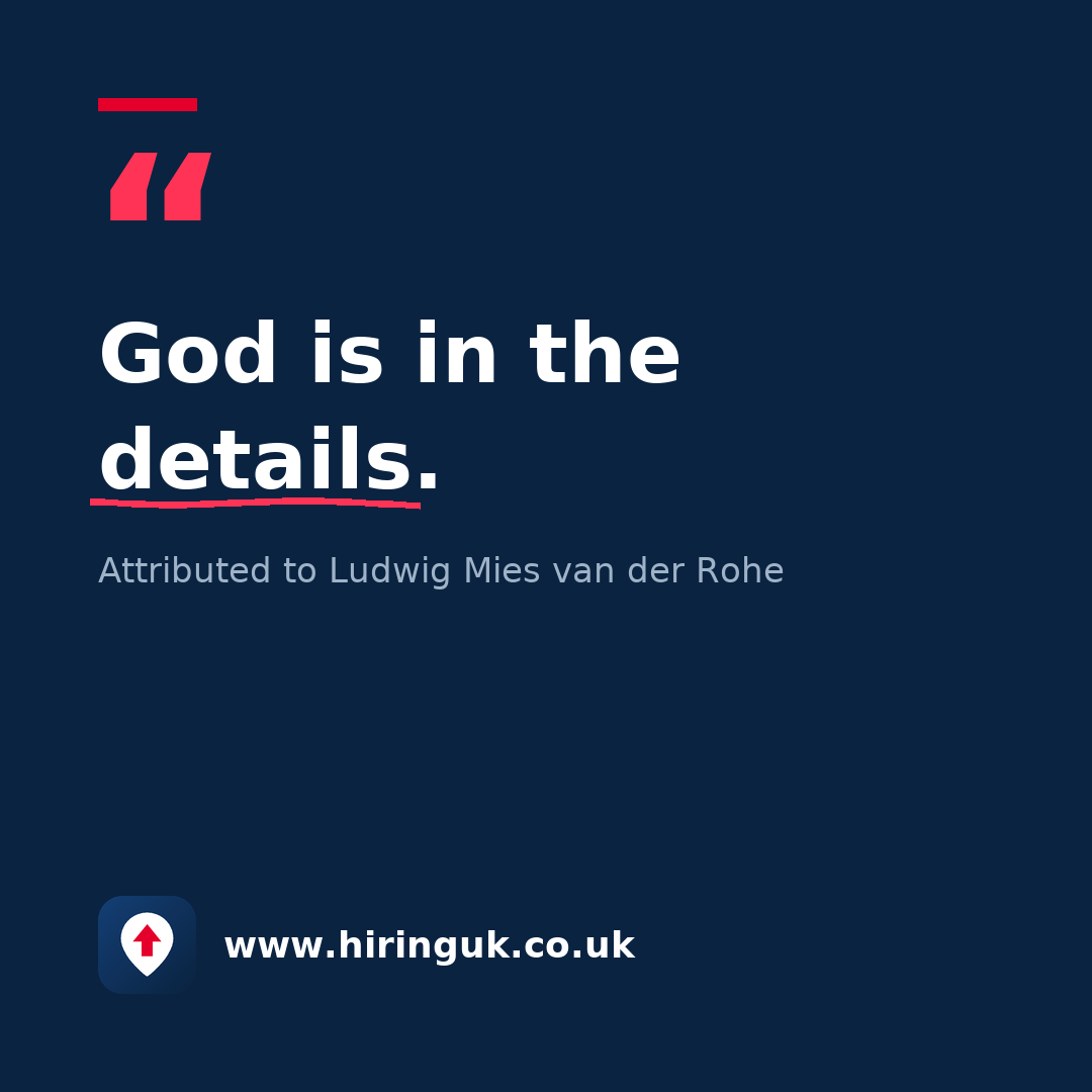 Quote card: God is in the details.