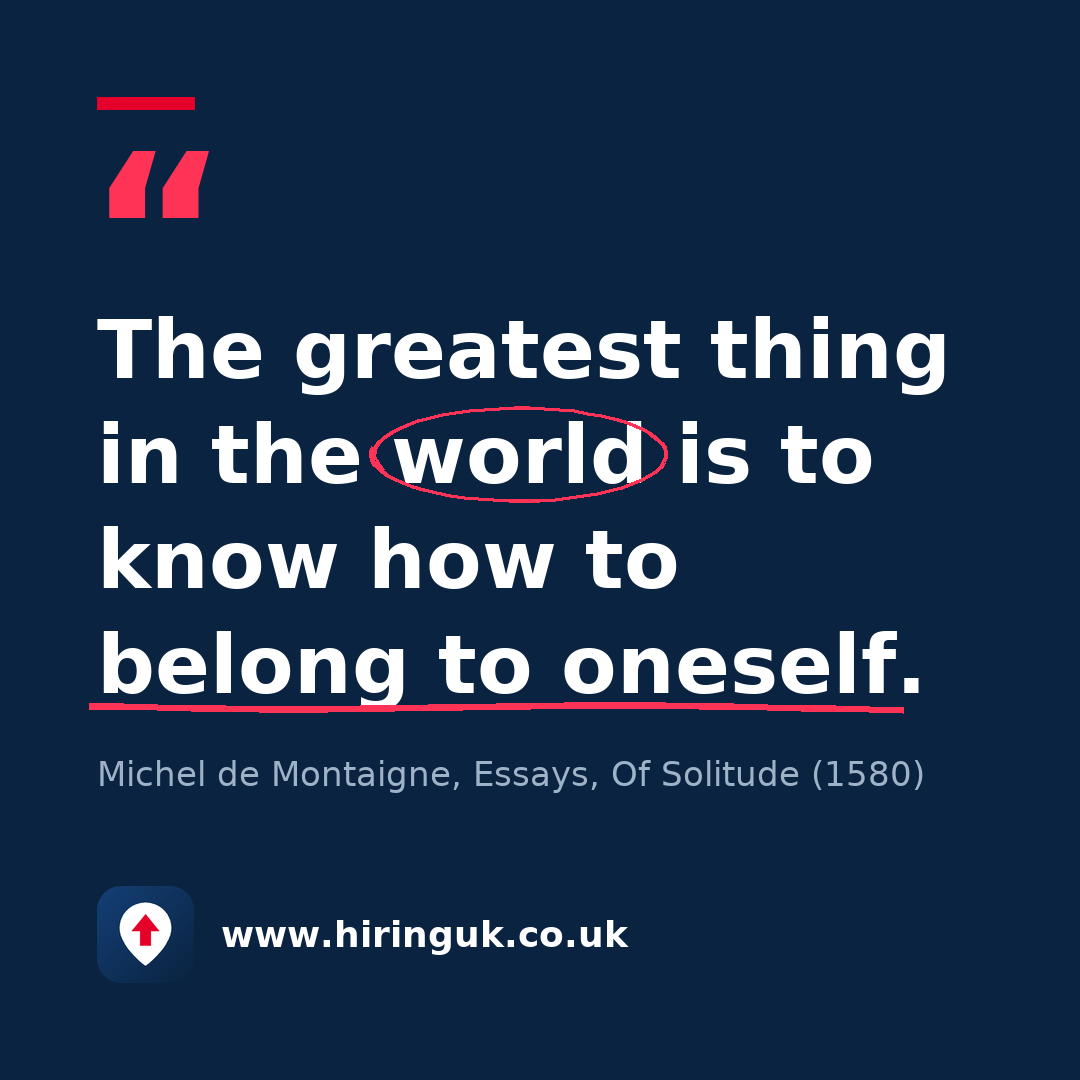 Quote card: The greatest thing in the world is to know how to belong to oneself.