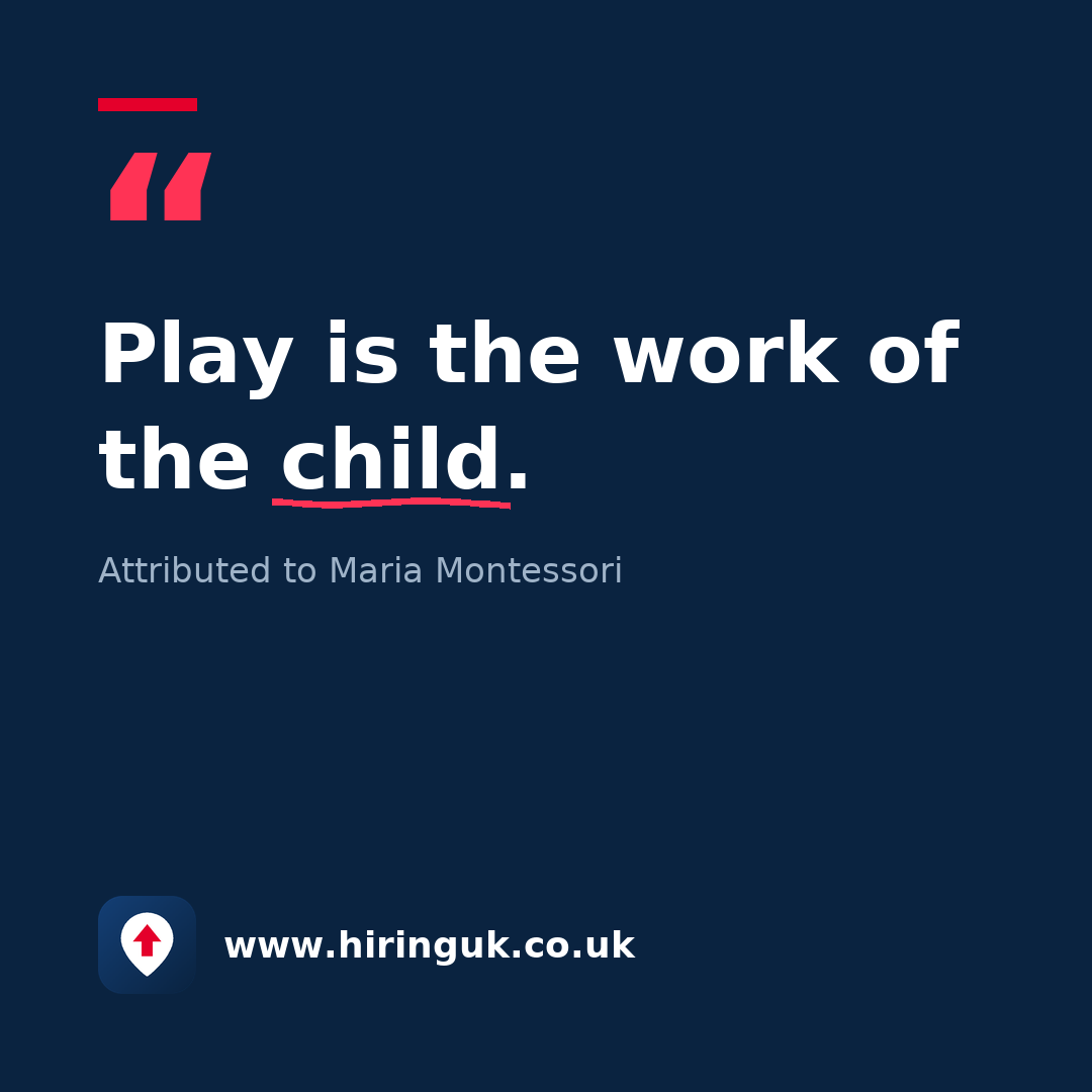 Quote card: Play is the work of the child.