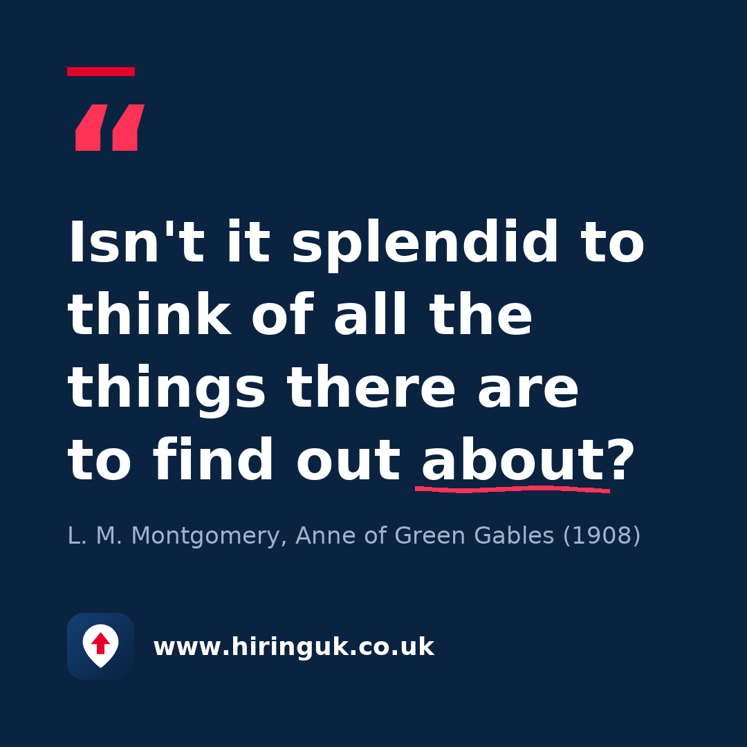 Quote card: Isn't it splendid to think of all the things there are to find out about?