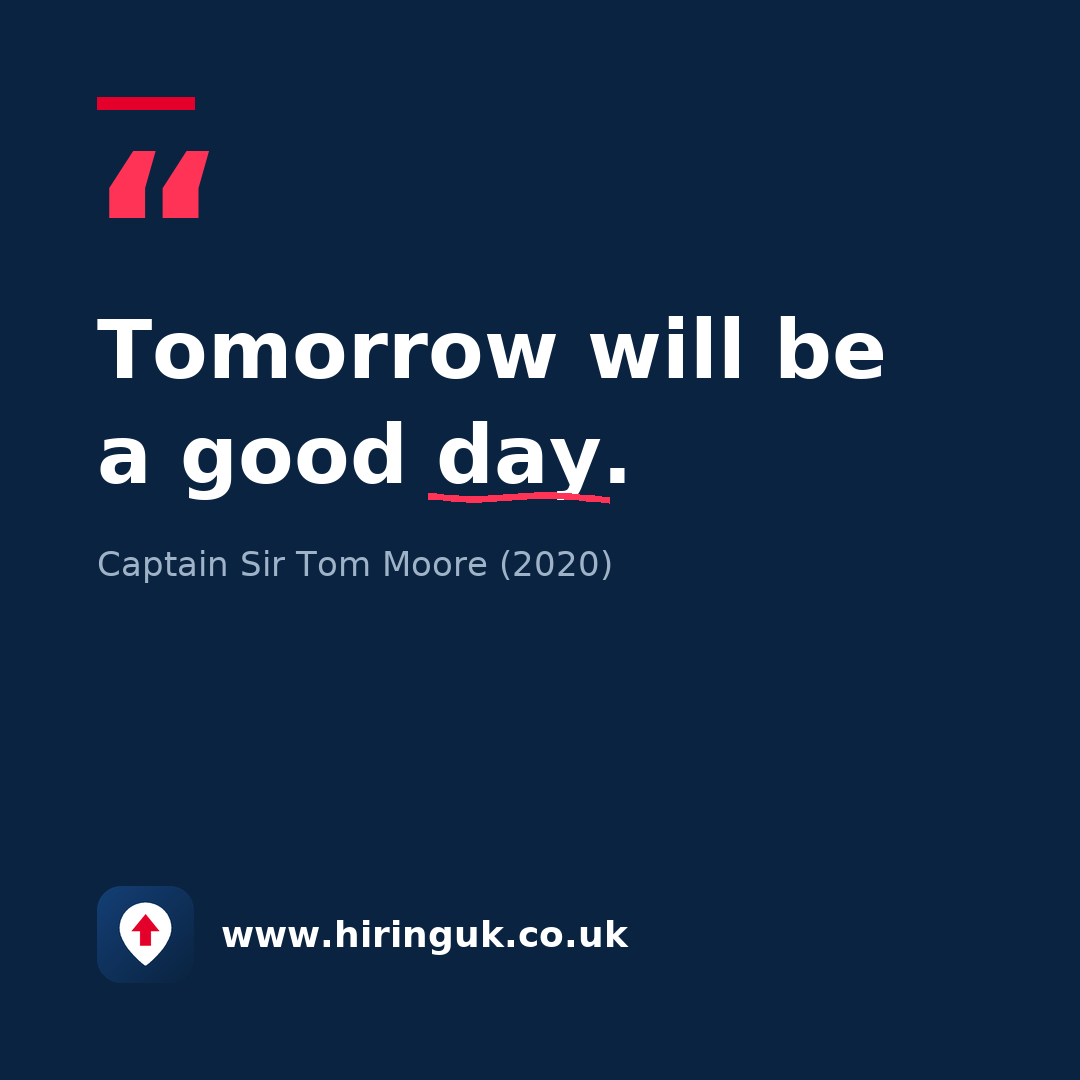 Quote card: Tomorrow will be a good day.