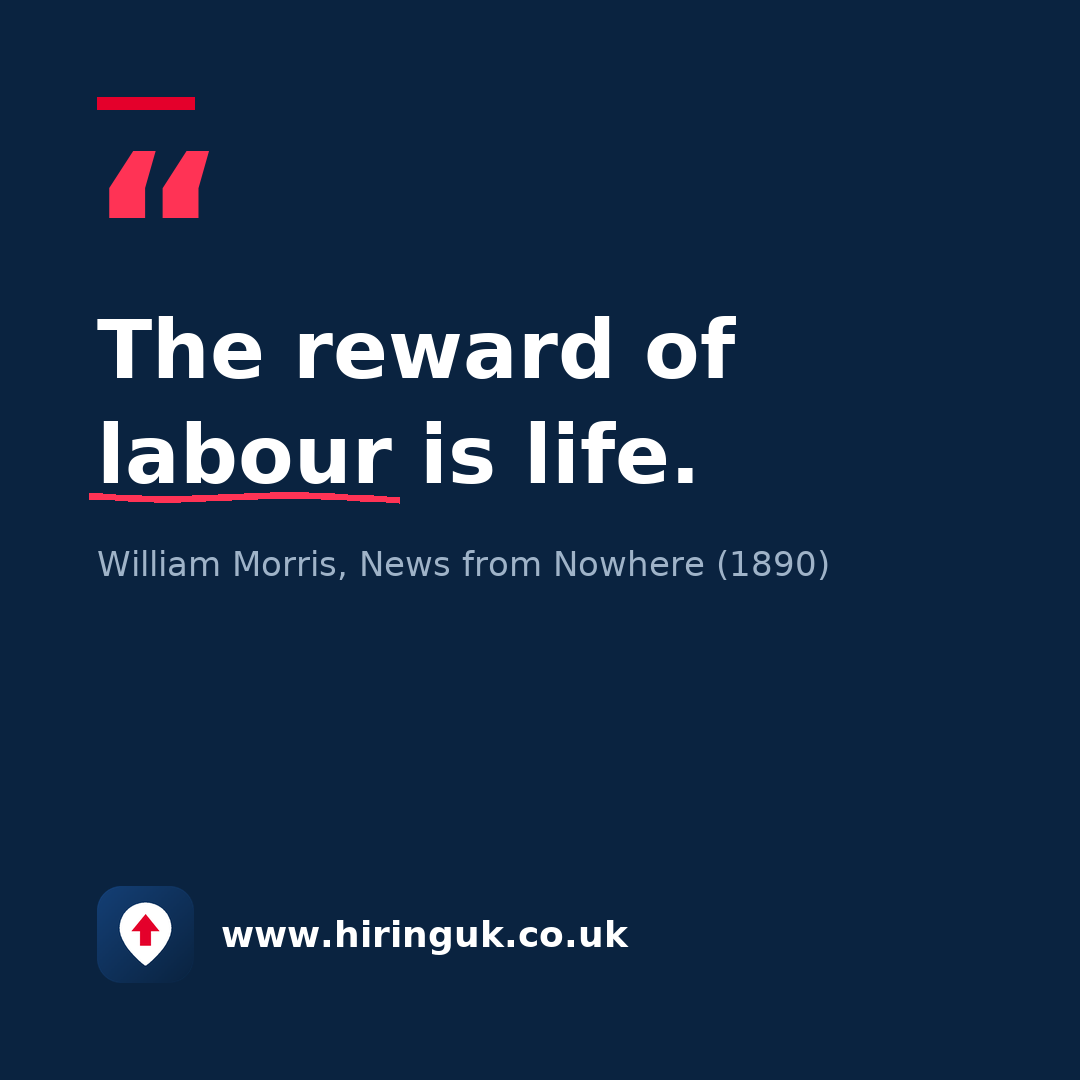 Quote card: The reward of labour is life.