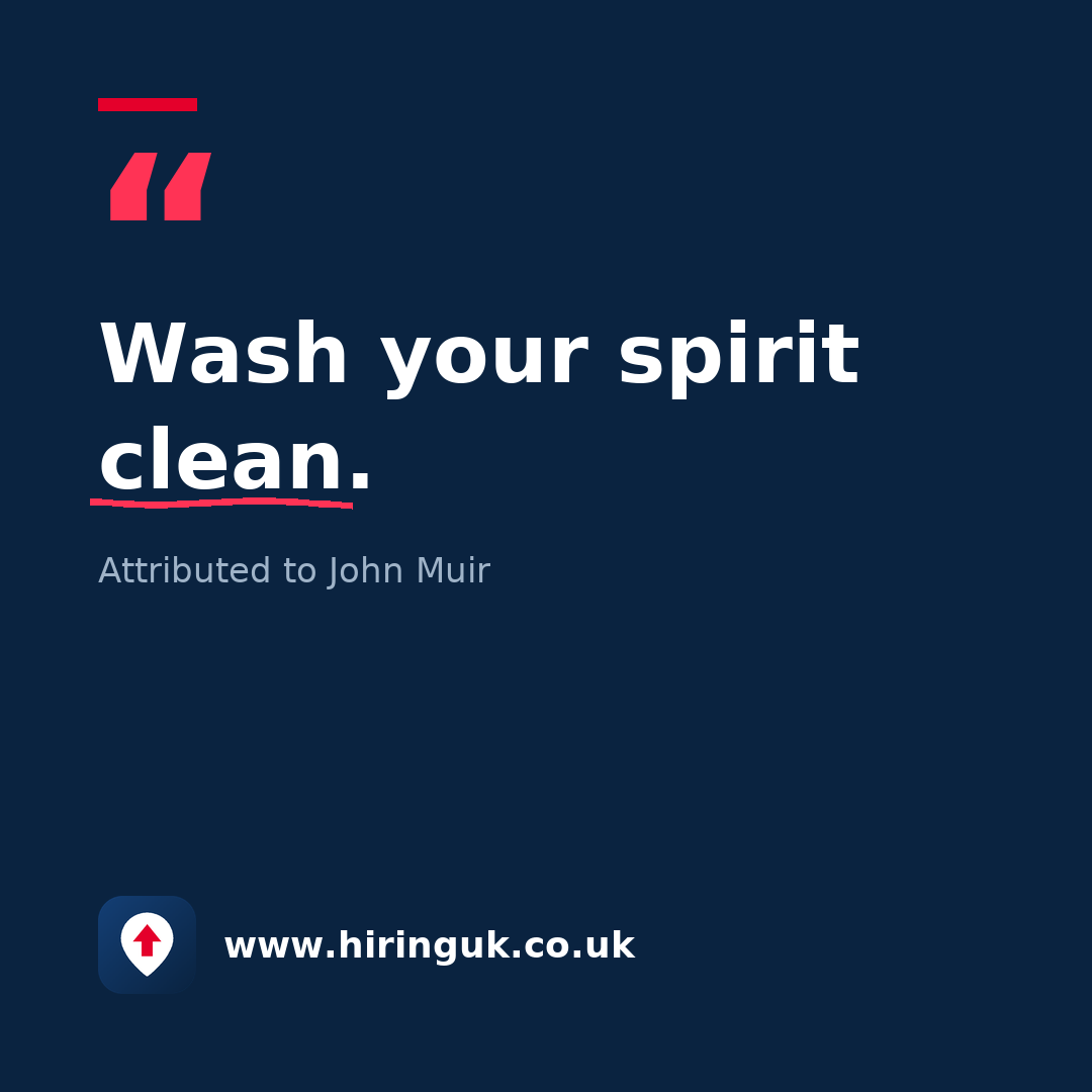 Quote card: Wash your spirit clean.