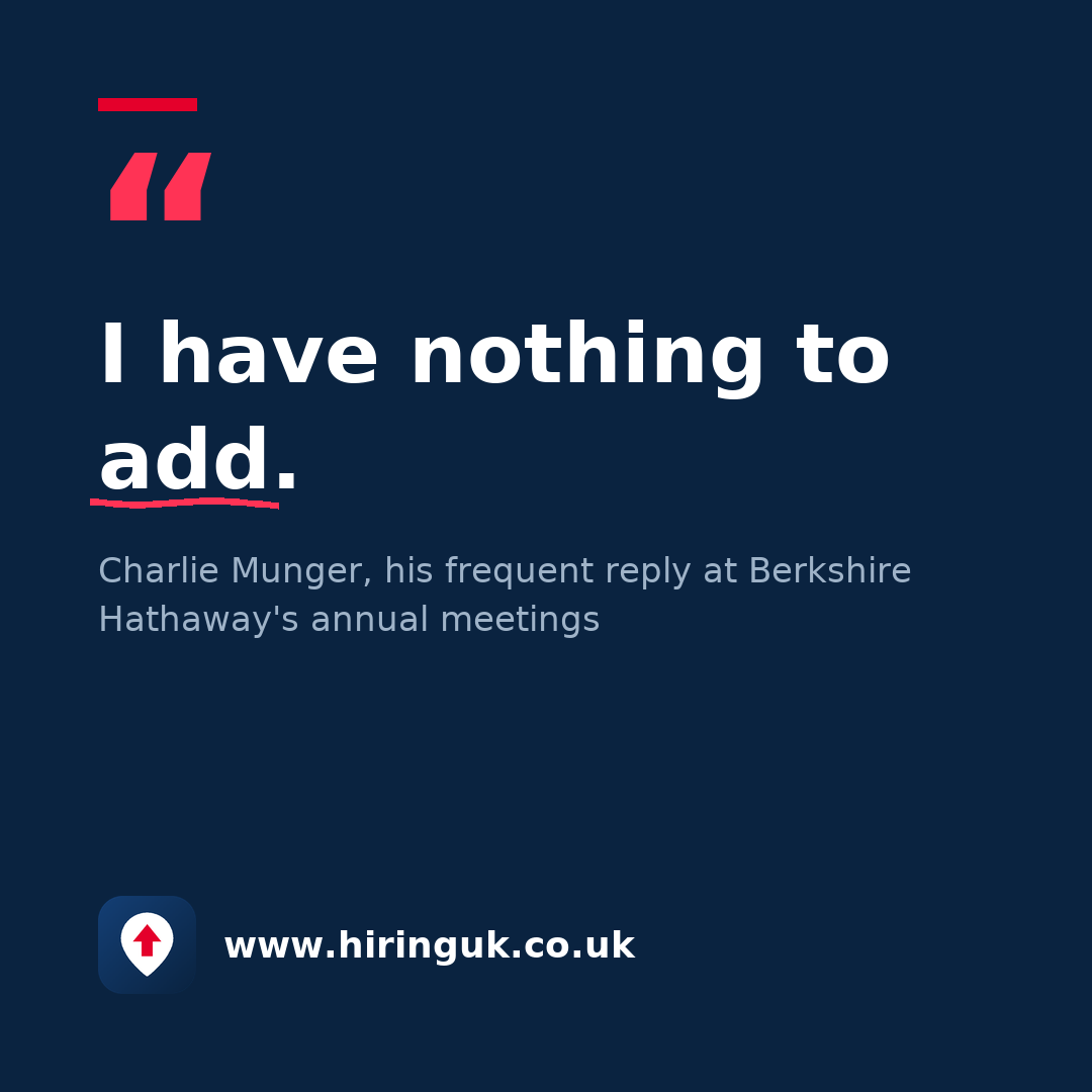 Quote card: I have nothing to add.