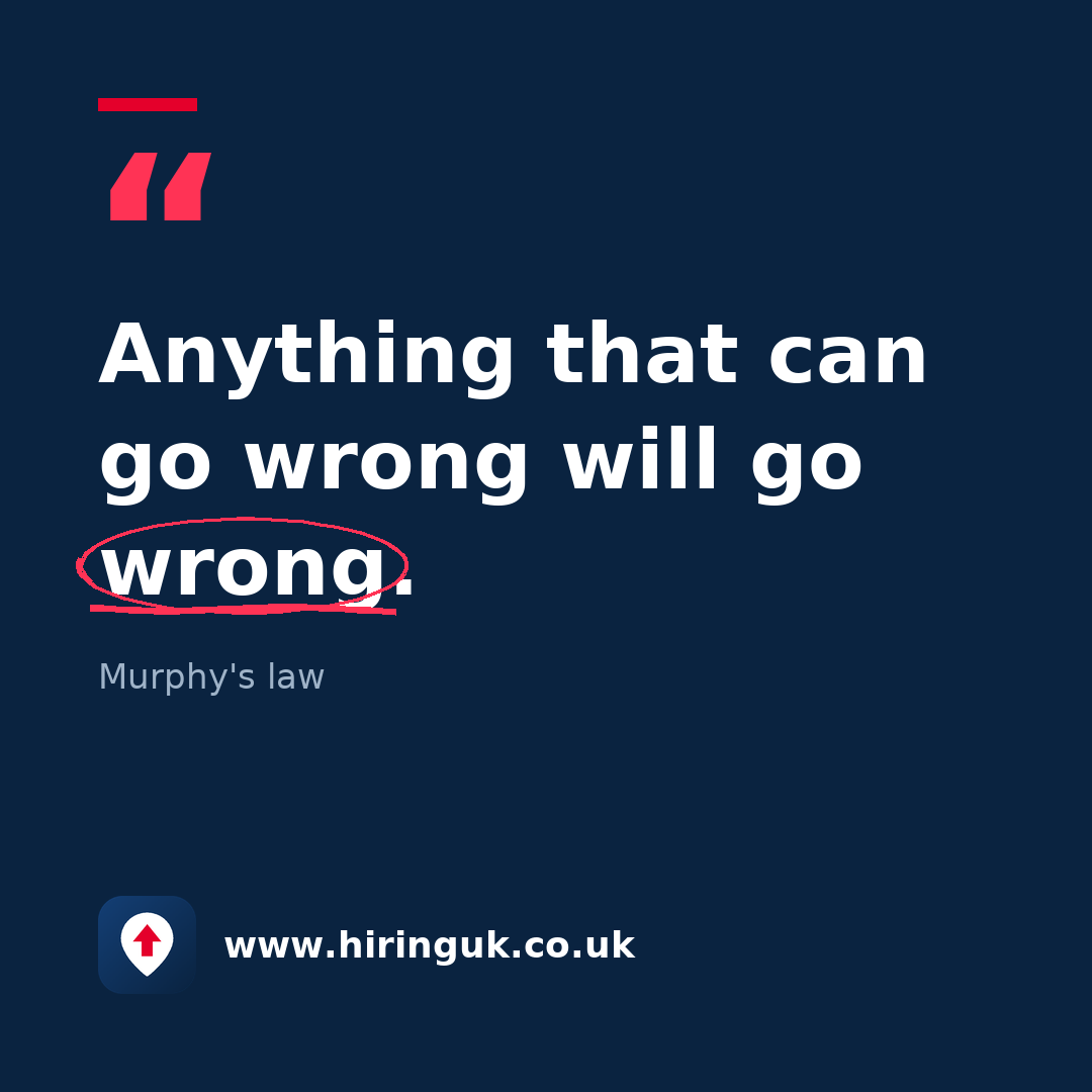 Quote card: Anything that can go wrong will go wrong.