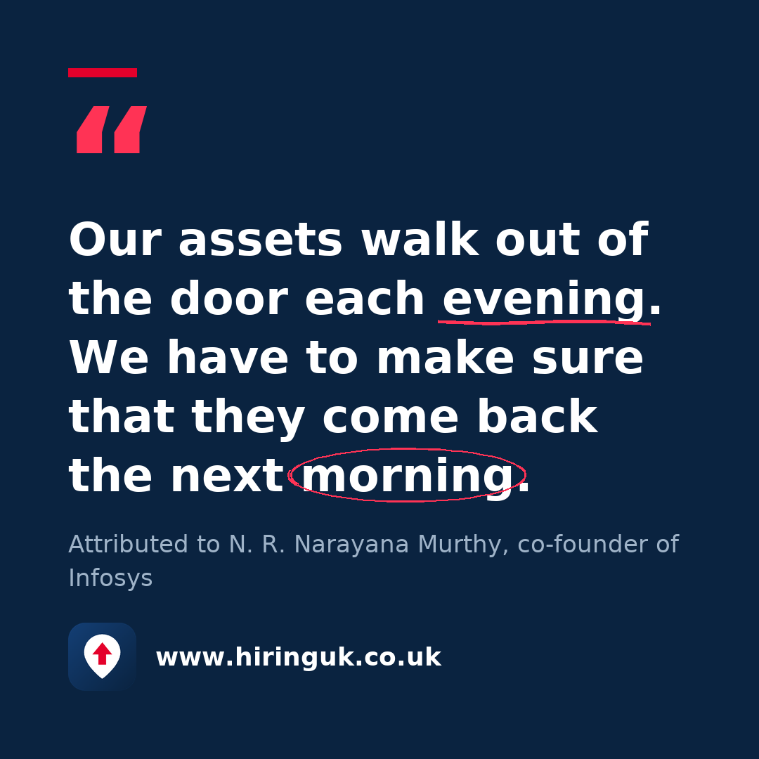 Quote card: Our assets walk out of the door each evening. We have to make sure that they come back the next morning.