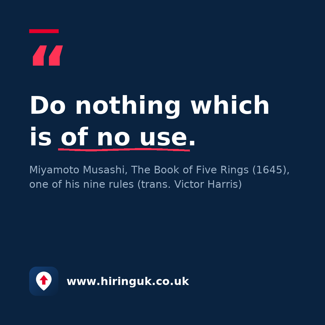 Quote card: Do nothing which is of no use.