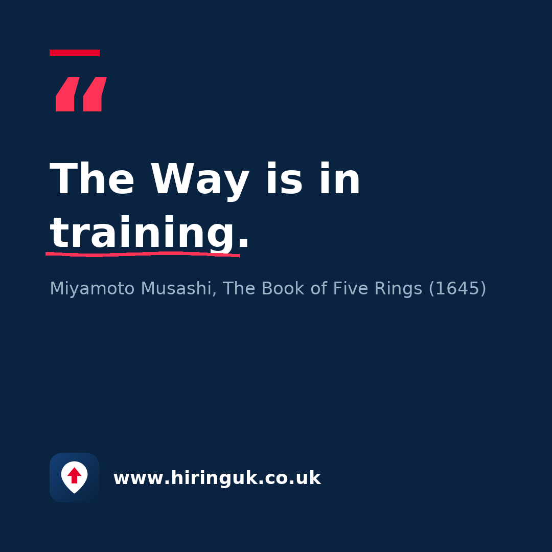 Quote card: The Way is in training.