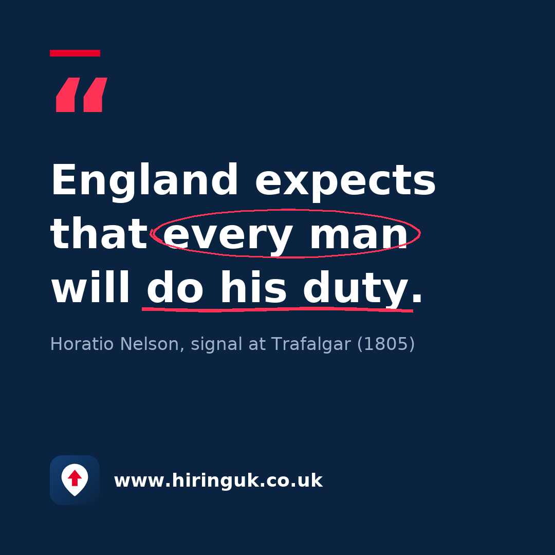 Quote card: England expects that every man will do his duty.