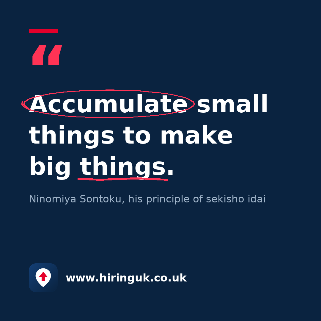 Quote card: Accumulate small things to make big things.