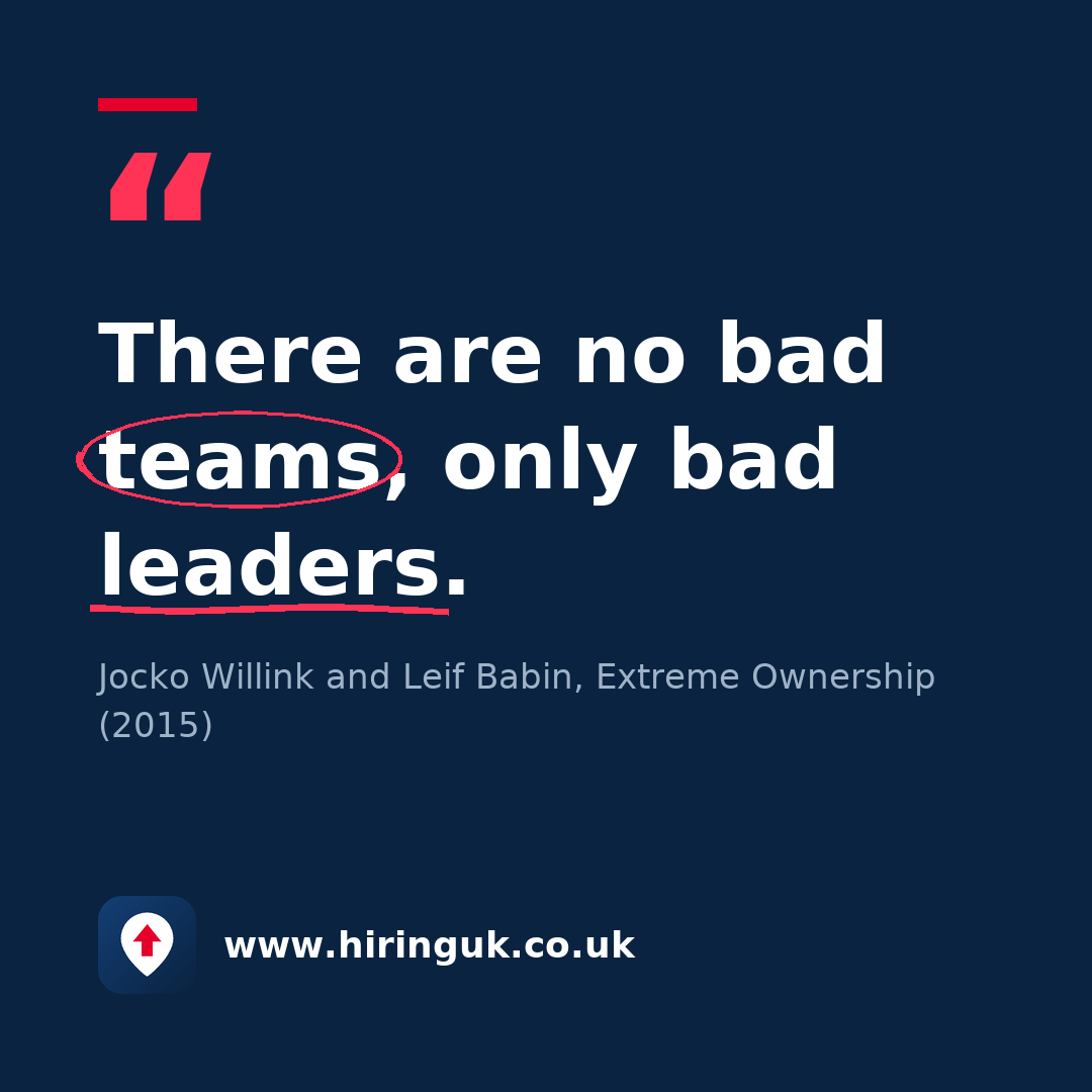 Quote card: There are no bad teams, only bad leaders.