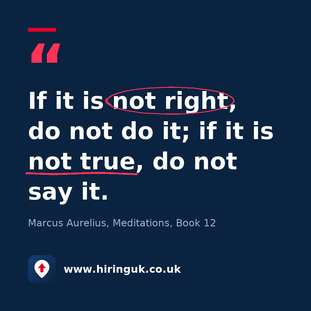 Quote card: If it is not right, do not do it; if it is not true, do not say it.
