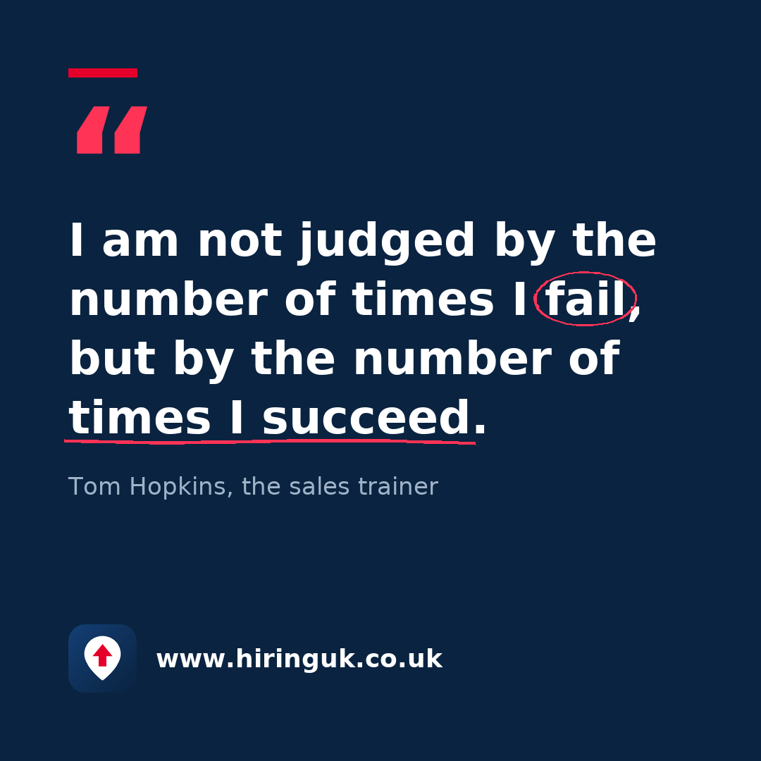 Quote card: I am not judged by the number of times I fail, but by the number of times I succeed.