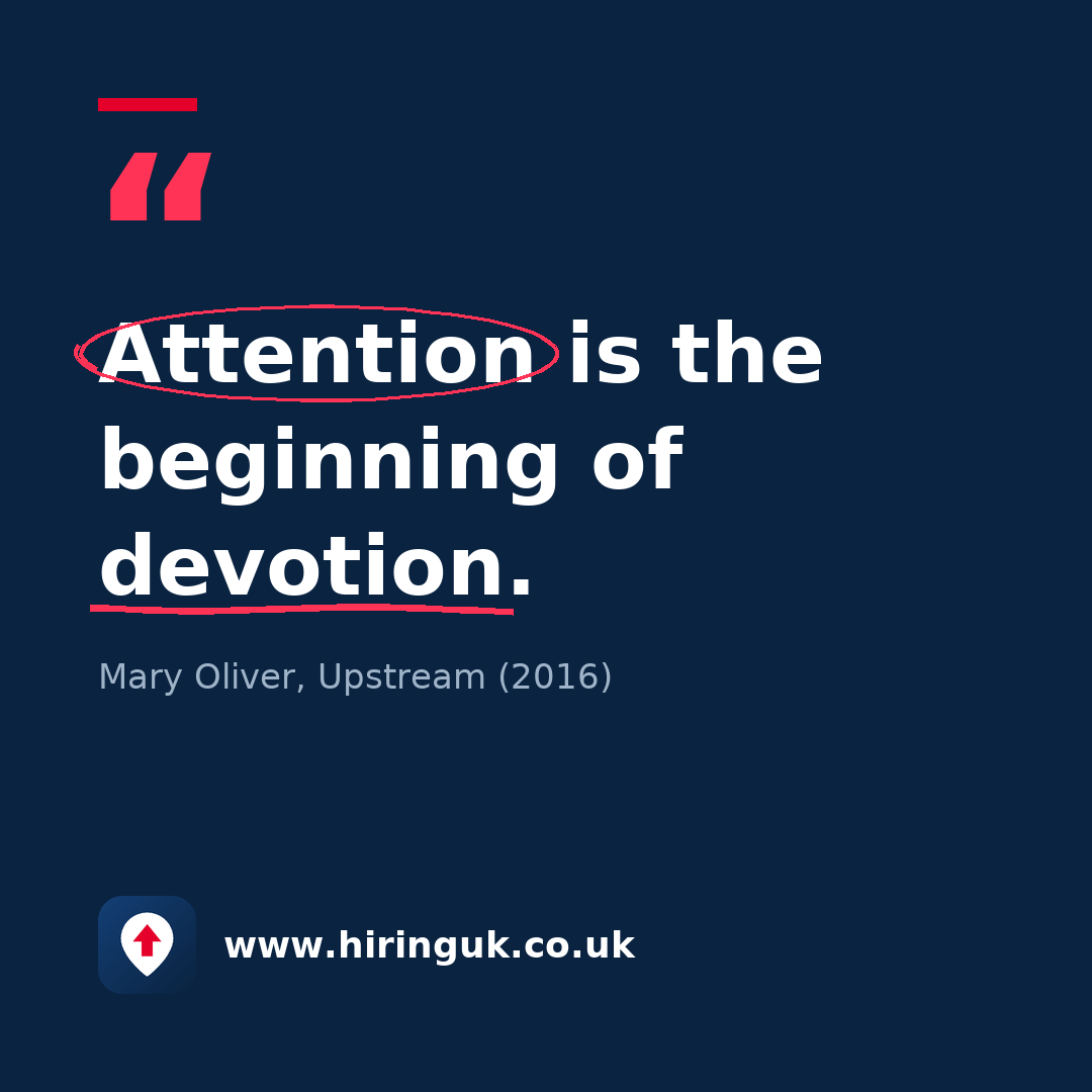 Quote card: Attention is the beginning of devotion.