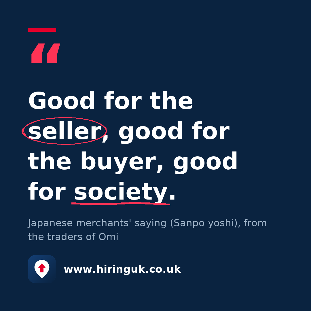 Quote card: Good for the seller, good for the buyer, good for society.