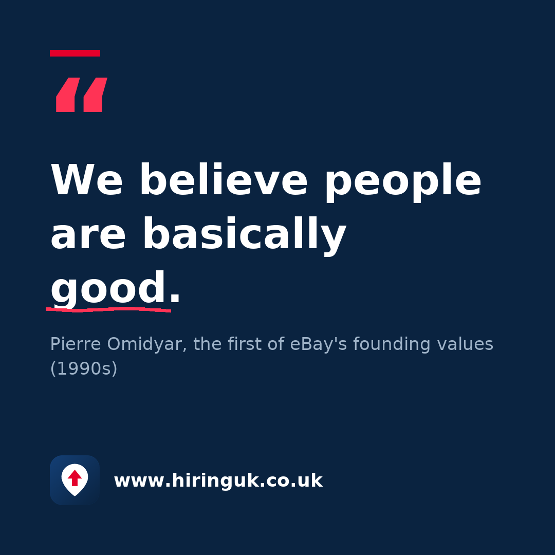 Quote card: We believe people are basically good.