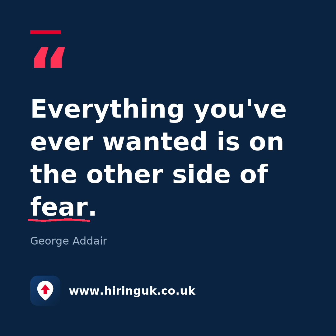 Quote card: Everything you've ever wanted is on the other side of fear.