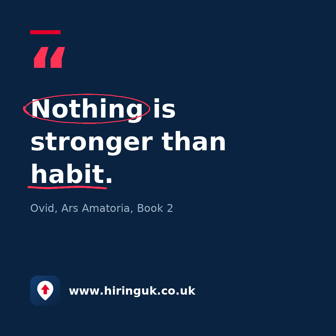 Quote card: Nothing is stronger than habit.