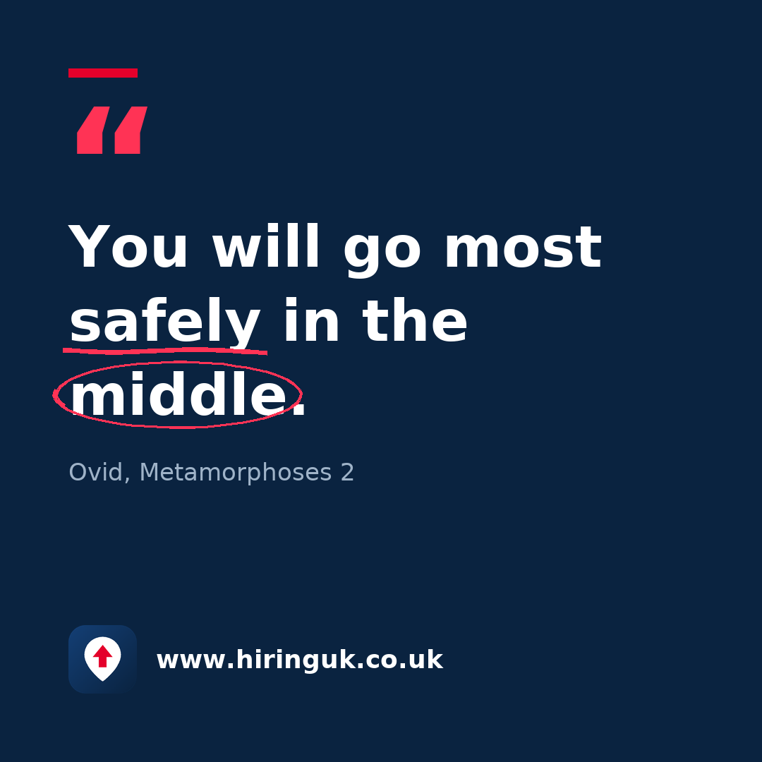 Quote card: You will go most safely in the middle.