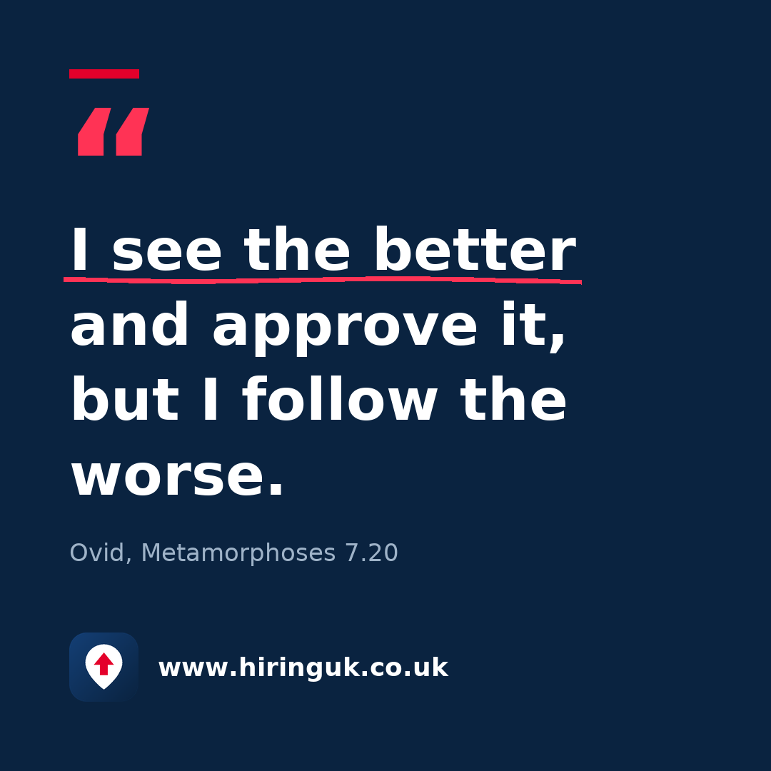 Quote card: I see the better and approve it, but I follow the worse.