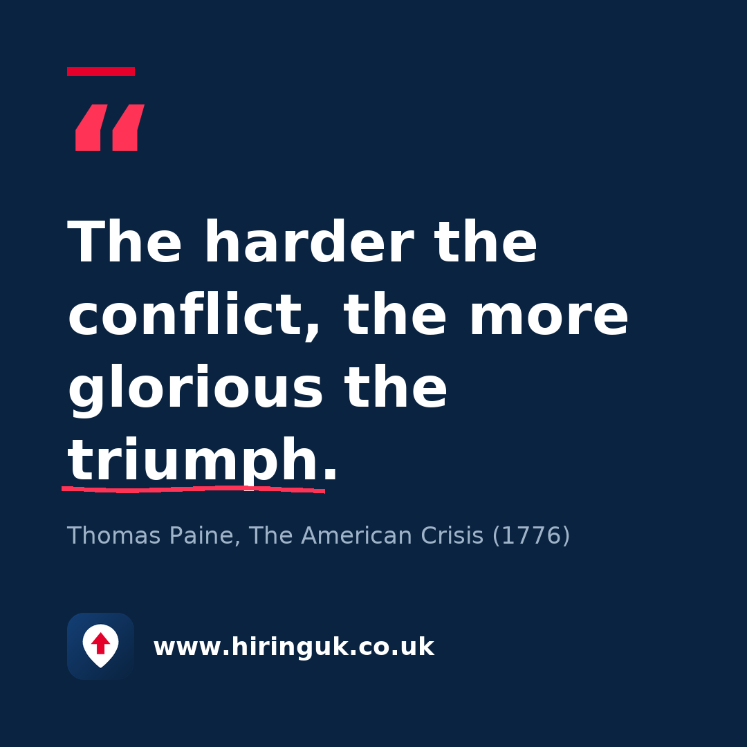 Quote card: The harder the conflict, the more glorious the triumph.