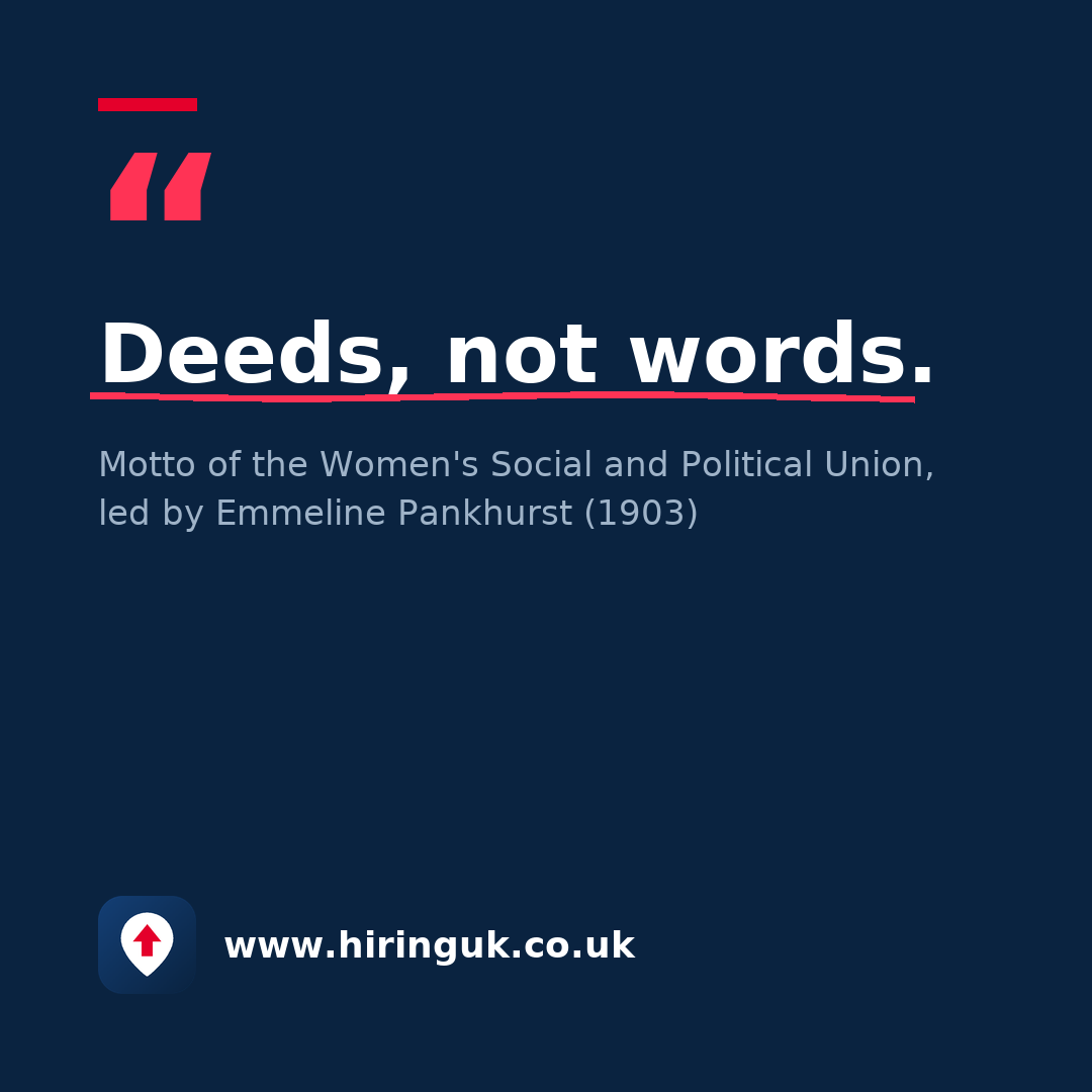 Quote card: Deeds, not words.