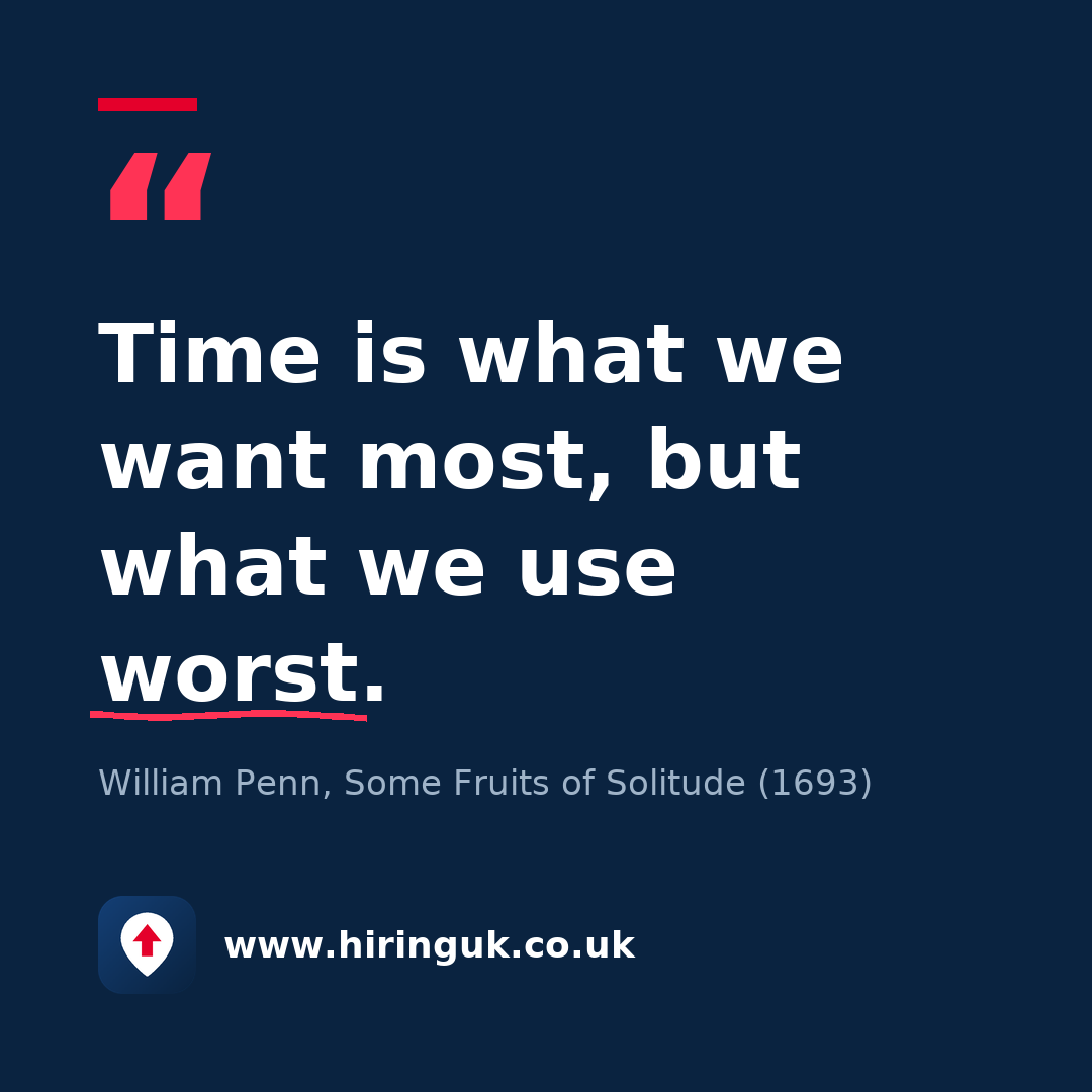 Quote card: Time is what we want most, but what we use worst.