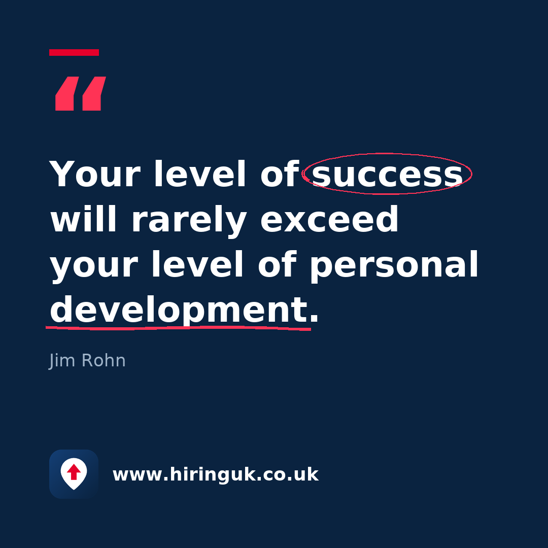 Quote card: Your level of success will rarely exceed your level of personal development.
