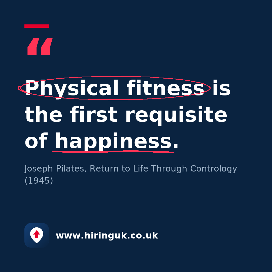 Quote card: Physical fitness is the first requisite of happiness.