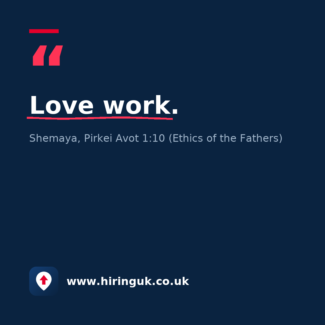Quote card: Love work.