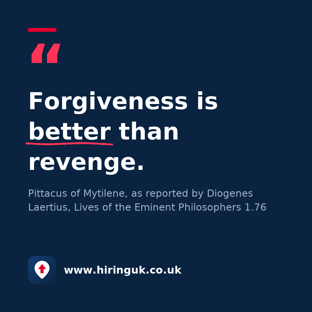 Quote card: Forgiveness is better than revenge.
