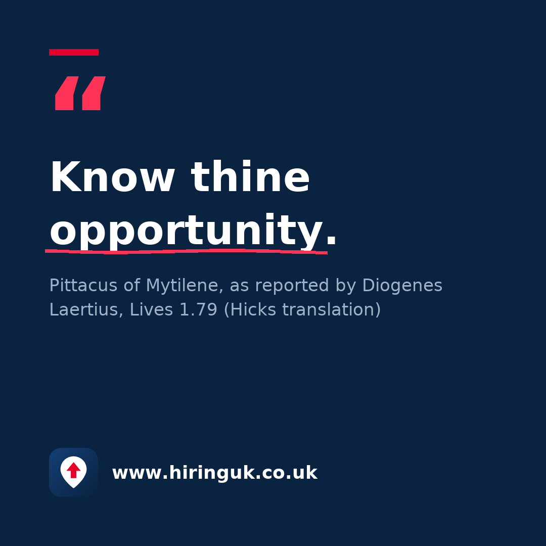 Quote card: Know thine opportunity.