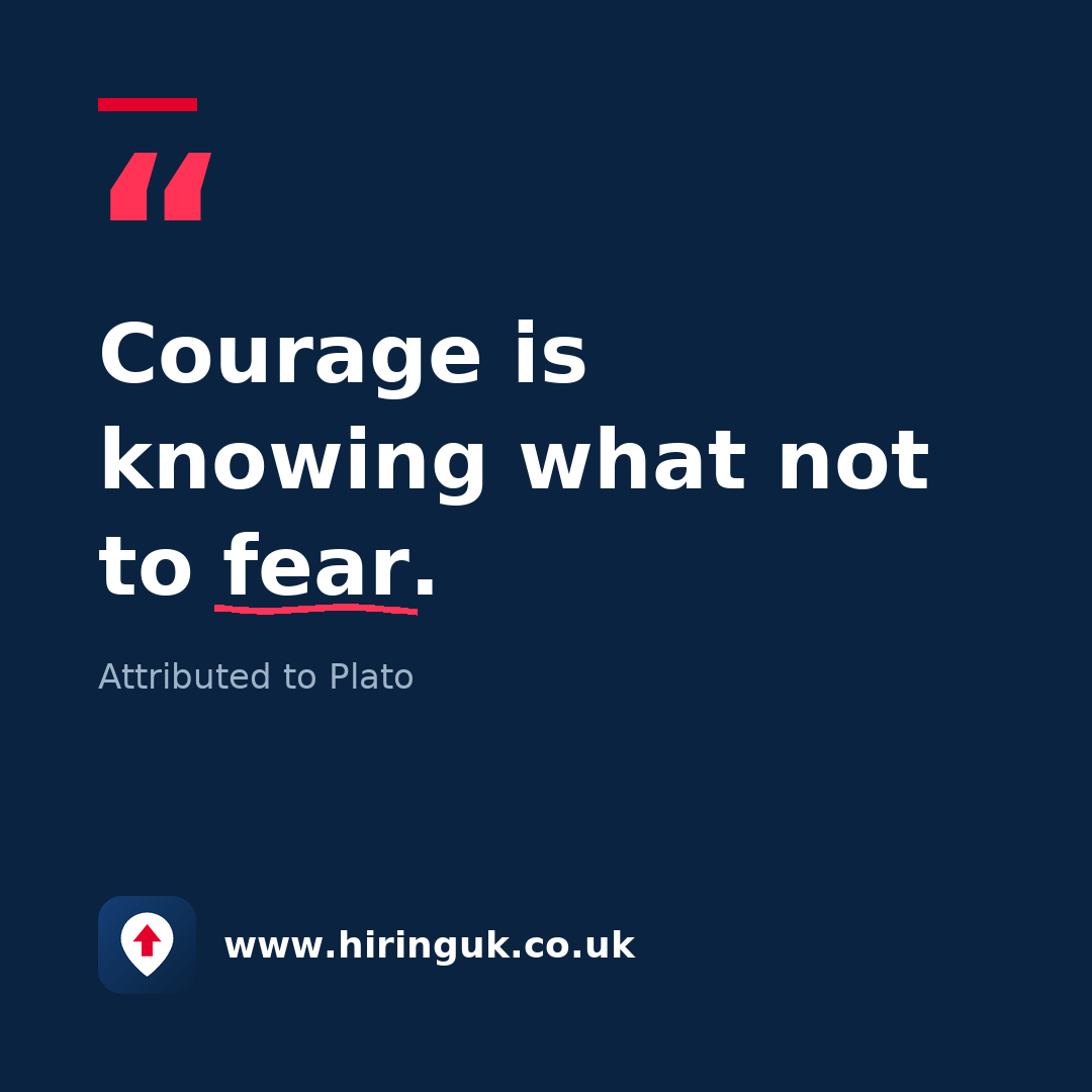 Quote card: Courage is knowing what not to fear.