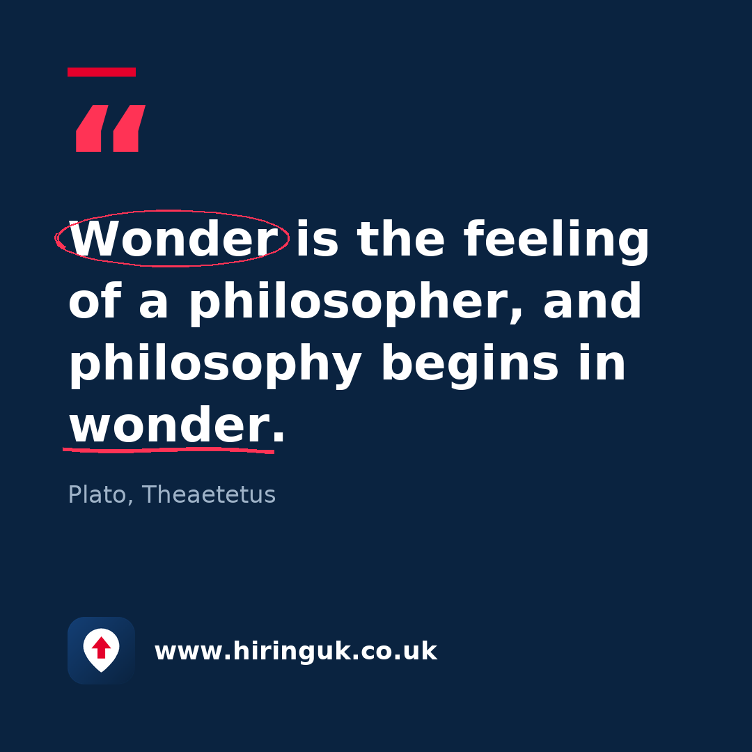 Quote card: Wonder is the feeling of a philosopher, and philosophy begins in wonder.