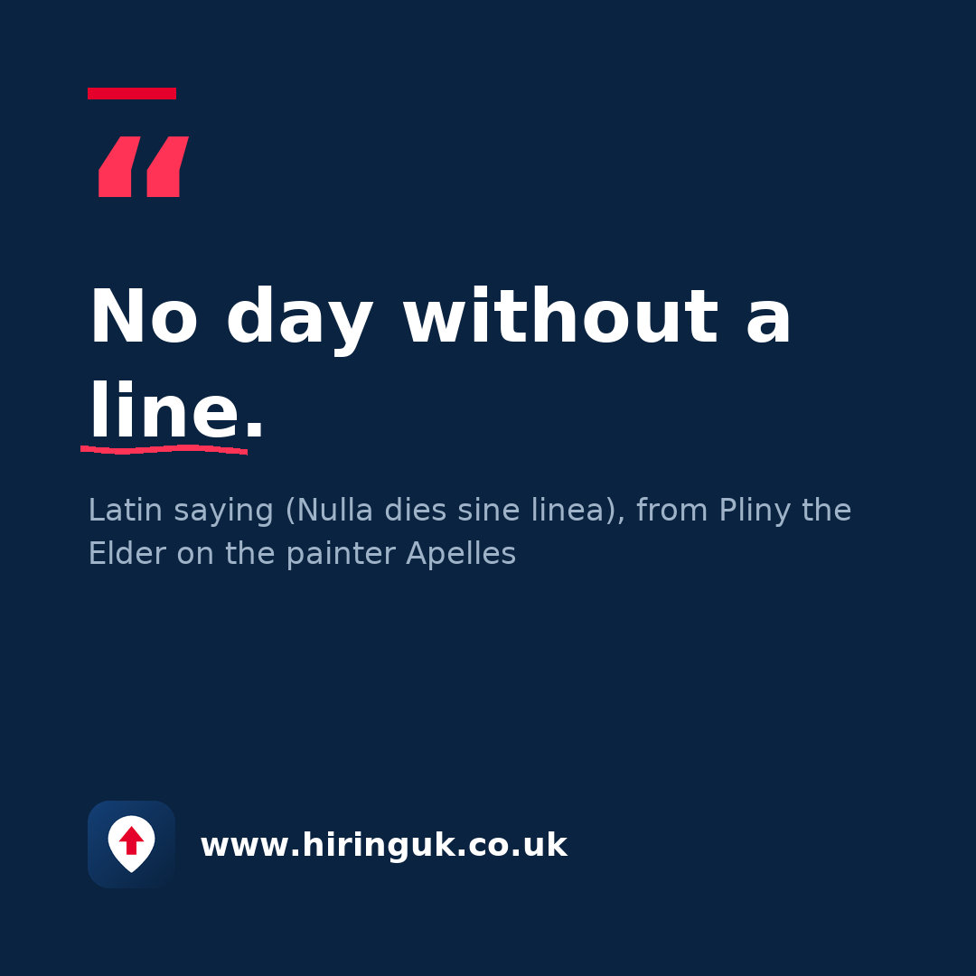 Quote card: No day without a line.